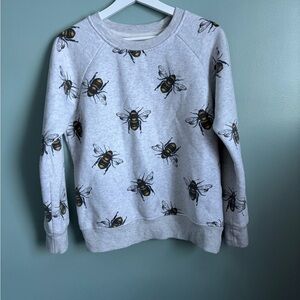 Bee Print Gray Women's Crew Neck Sweater